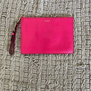 Hot pink coach wristlet